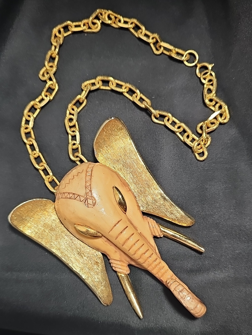Vintage 1970s Elephant Head Necklace